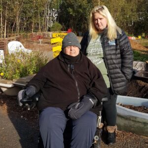 Paul and Chloe at the Sandside Community Garden
