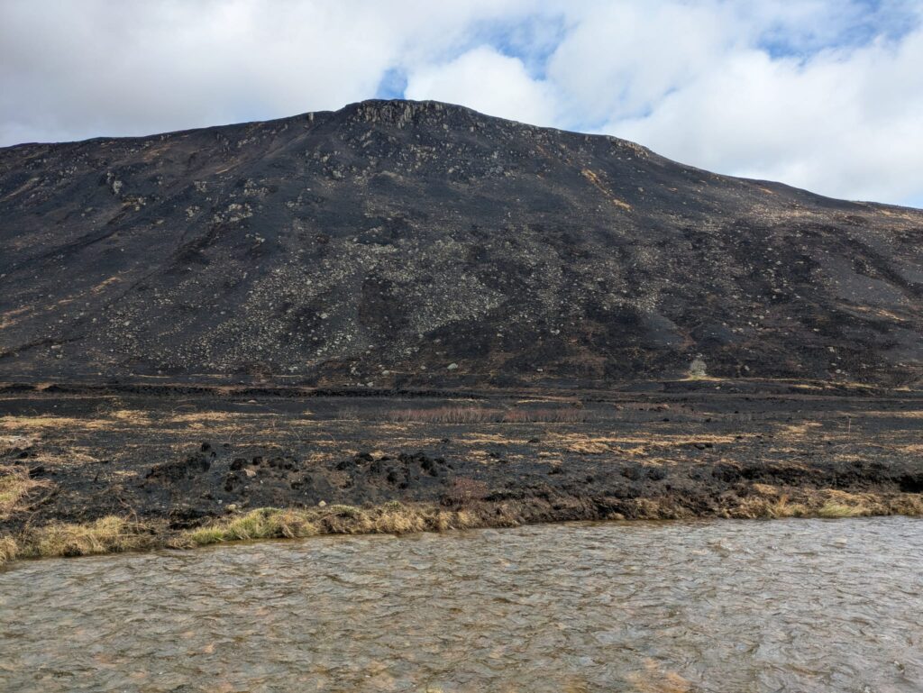 Image showing wildfire damage to a hill in Glen Rosa, Isle of Arran