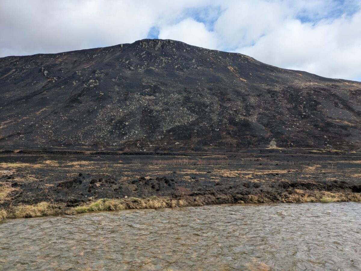 Image showing wildfire damage to a hill in Glen Rosa, Isle of Arran